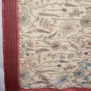 Cream Poly Silk Daily Wear Saree With Blouse Piece