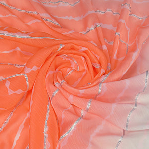 Multi Colour Poly Chiffon Festival Saree With Blouse Piece