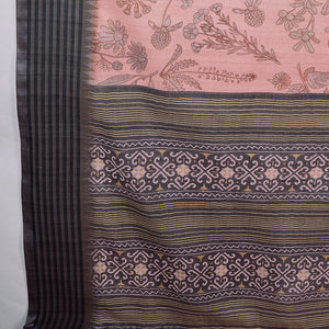 Pink Poly Silk Daily Wear Saree With Blouse Piece