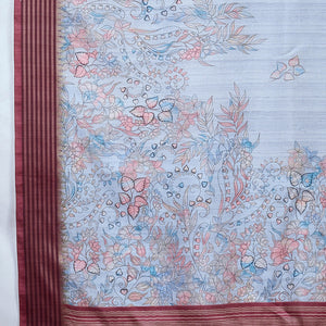 Grey Poly Silk Festival Saree With Blouse Piece