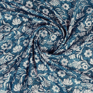 Blue Poly Silk Festival Saree With Blouse Piece
