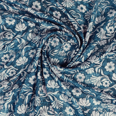 Blue Poly Silk Festival Saree With Blouse Piece