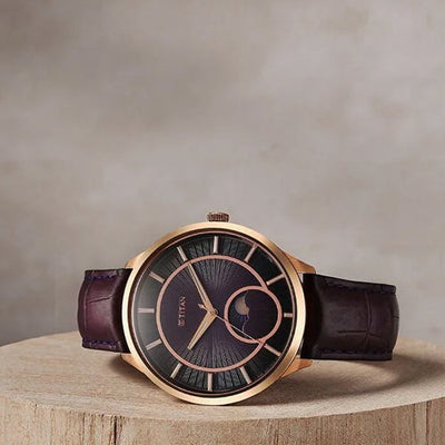Titan Caelum Sun Moon Sub-Dial in Imperial Purple - Stellar Edition 43mm 10028WL01