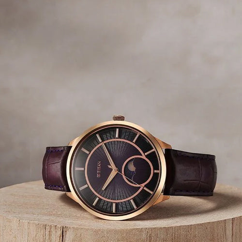 Titan Caelum Sun Moon Sub-Dial in Imperial Purple - Stellar Edition 43mm 10028WL01