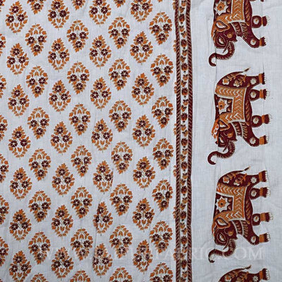 Single Quilt Yellow Elephant Print Super Fine  Golden Print Reversable