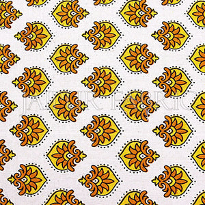 Yellow Tropical Print Cotton Double Bed Sheet