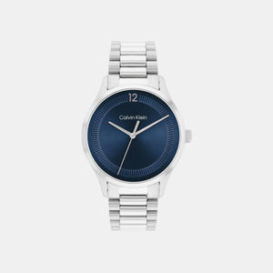 Ck Iconic Unisex Quartz Blue Dial Analog Stainless Steel Watch 25200225