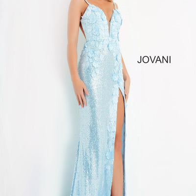 Sequin Fitted Sleeveless Slit Gown by Jovani 1012