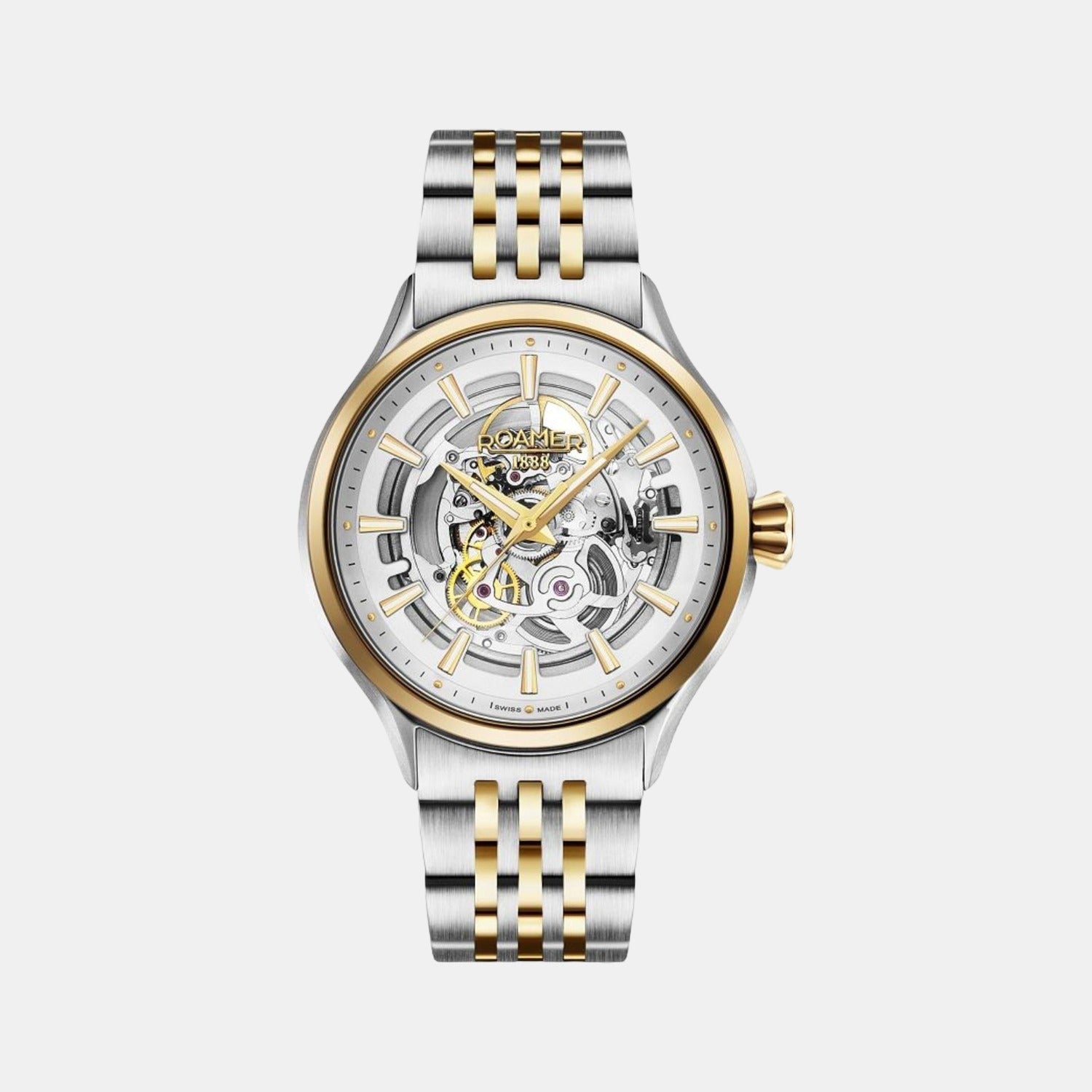 Competence Skeleton Men Automatic White Dial Analog Stainless Steel Watch 101663 47 15 10N