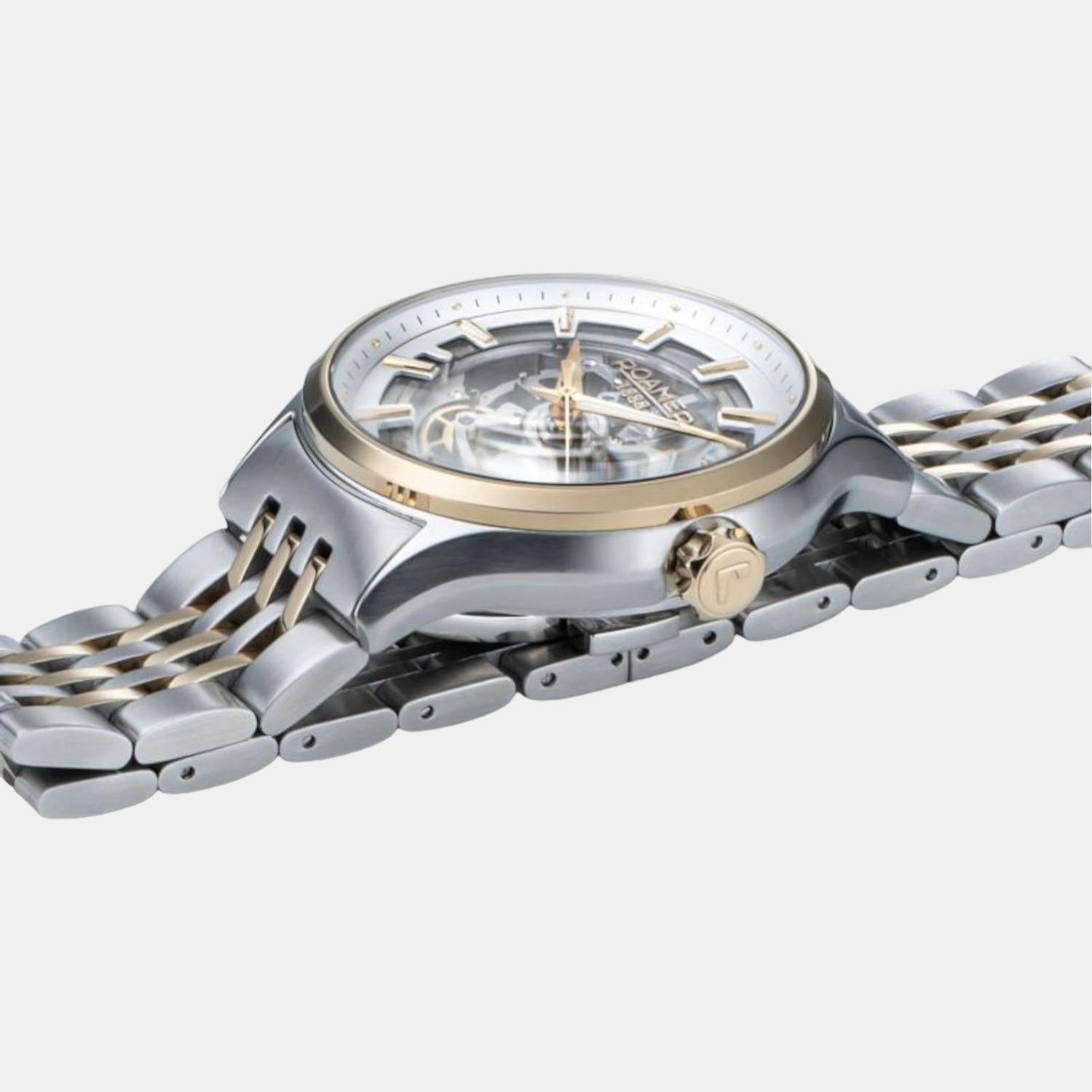 Competence Skeleton Men Automatic White Dial Analog Stainless Steel Watch 101663 47 15 10N