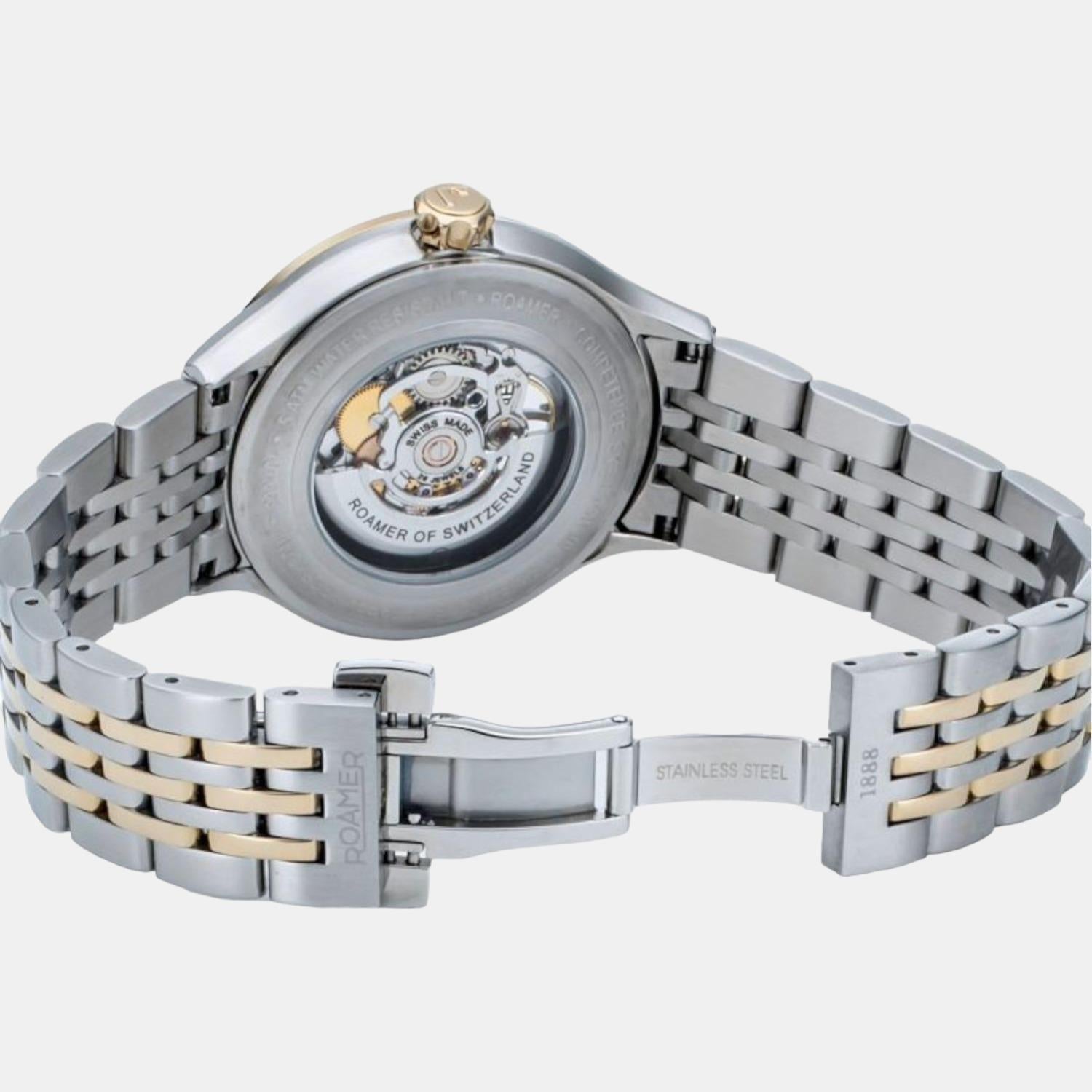 Competence Skeleton Men Automatic White Dial Analog Stainless Steel Watch 101663 47 15 10N