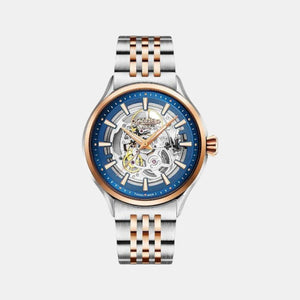 Competence Skeleton Men Automatic Blue Dial Analog Stainless Steel Watch 101663 47 45 10N