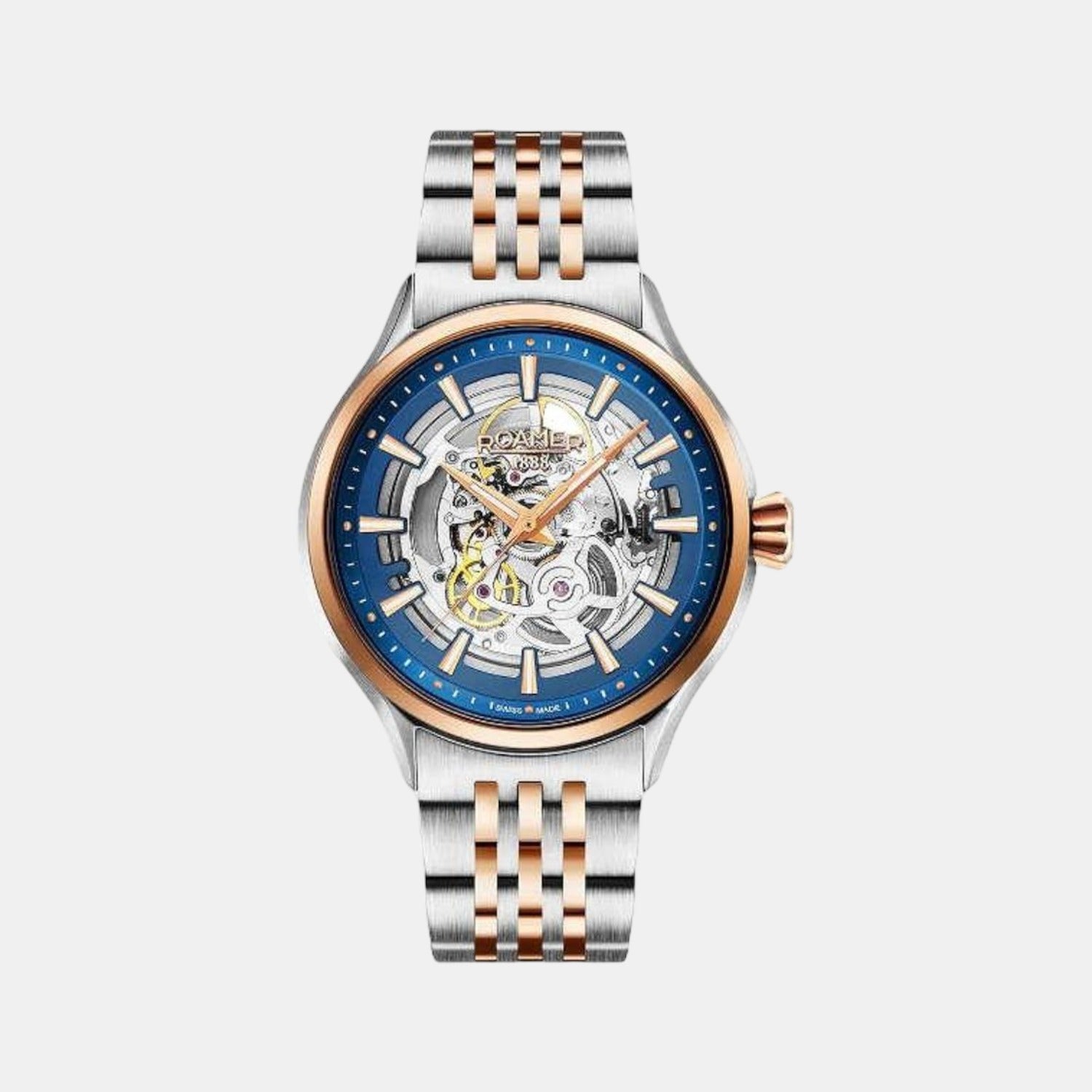 Competence Skeleton Men Automatic Blue Dial Analog Stainless Steel Watch 101663 47 45 10N