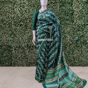 Teal Green Dongria Border Designer Contemporary Silk Saree