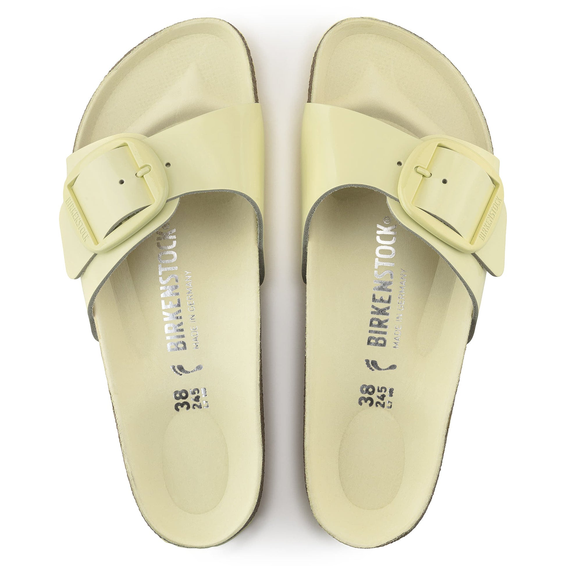 Madrid Big Buckle Natural Leather Patent