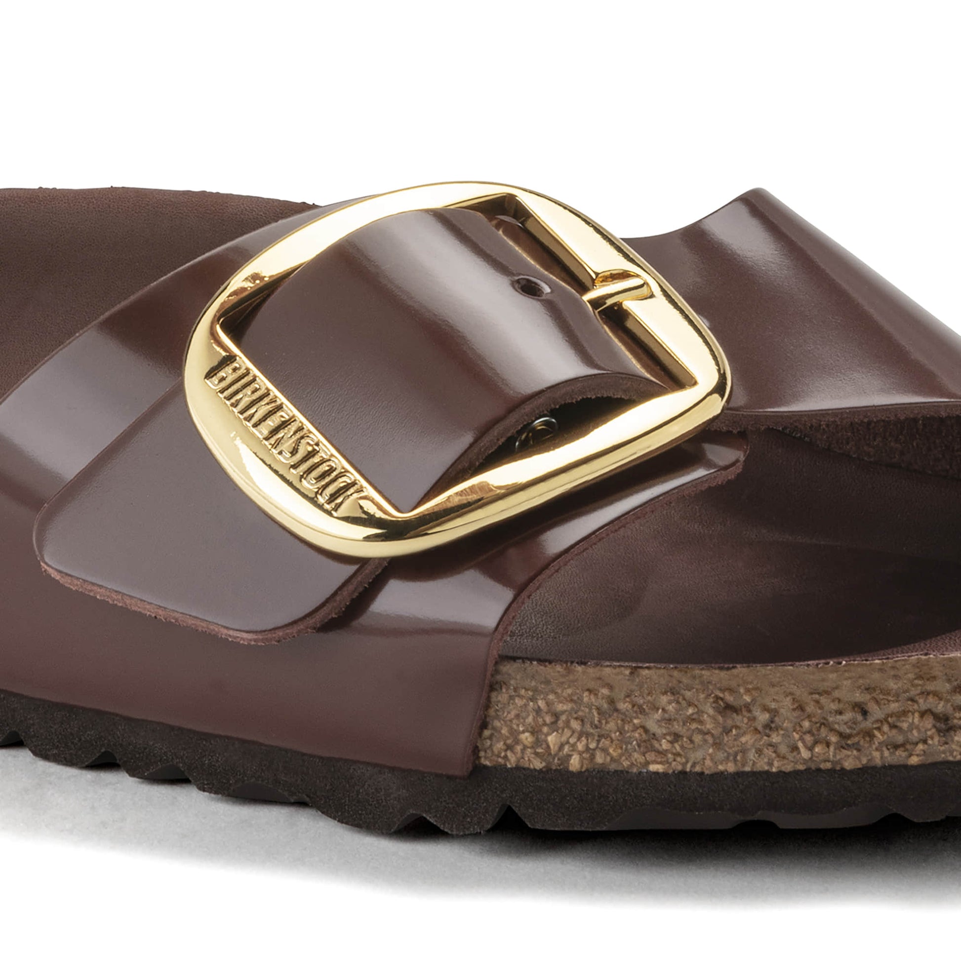 Madrid Big Buckle Natural Leather Patent