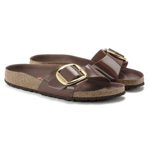 Madrid Big Buckle Natural Leather Patent