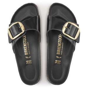 Madrid Big Buckle Natural Leather Patent