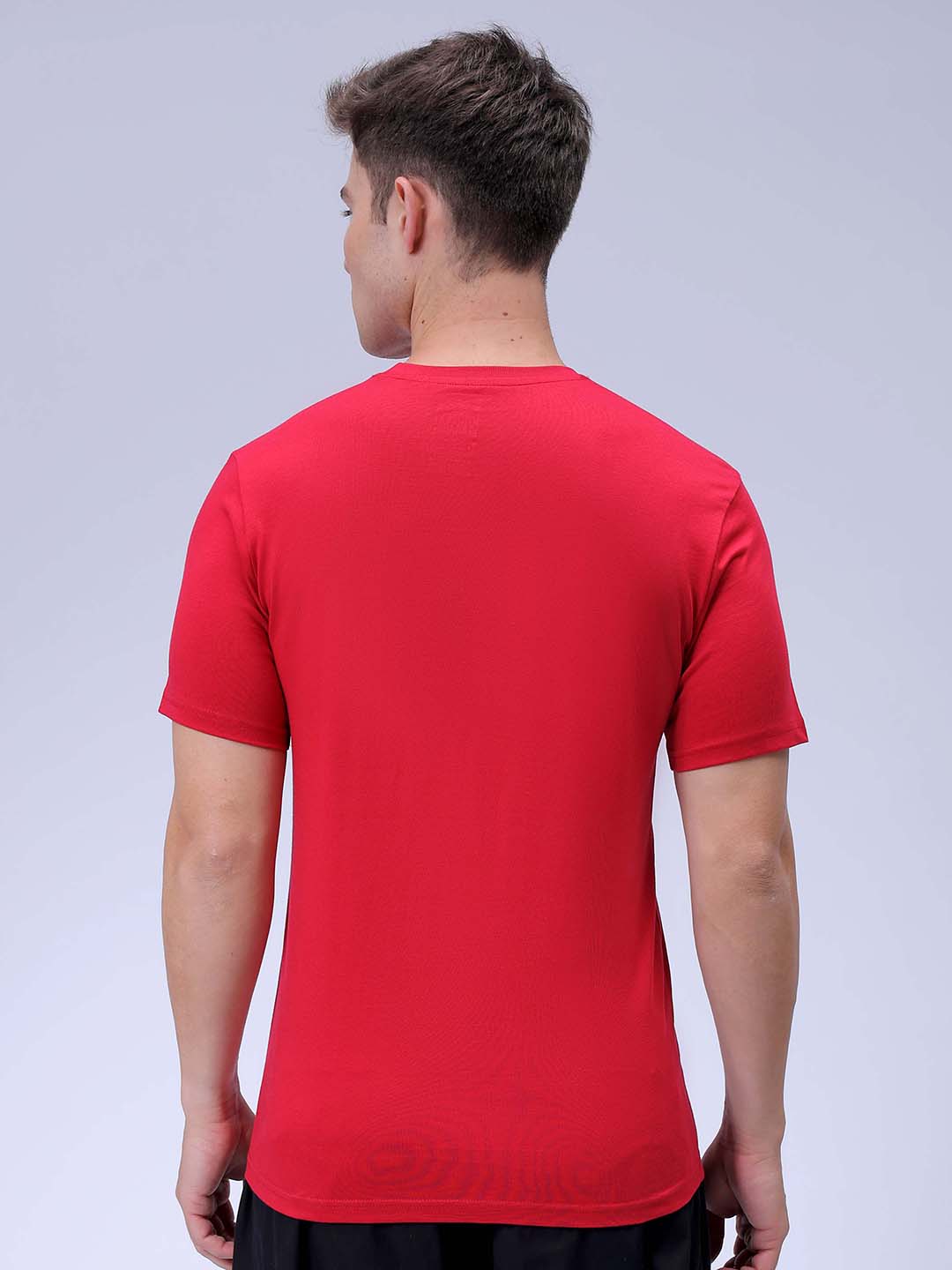 Men's Red Slim Fit Graphic Printed T-Shirt