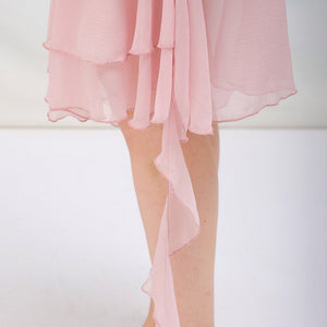 Women's Solid Fitted Halter Neck Ruffle Dress
