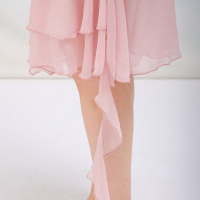 Women's Solid Fitted Halter Neck Ruffle Dress