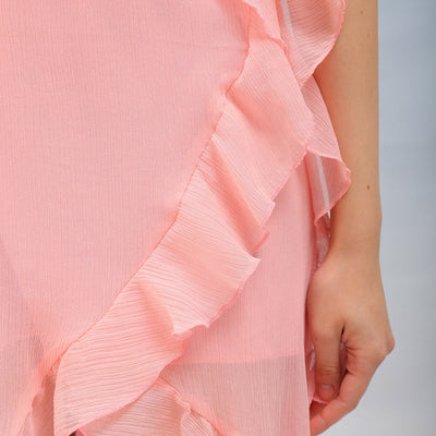 Women's Solid A-Line Asymmetric Dress