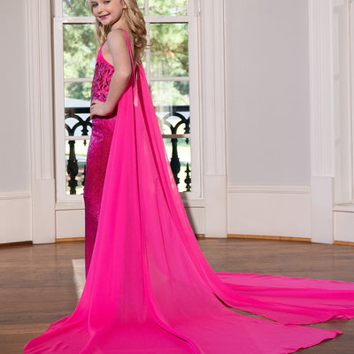 Girl's Beaded Sleeveless Jumpsuit by Rachel Allan 10233