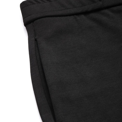 Men's Black Relaxed Fit Solid Chinos