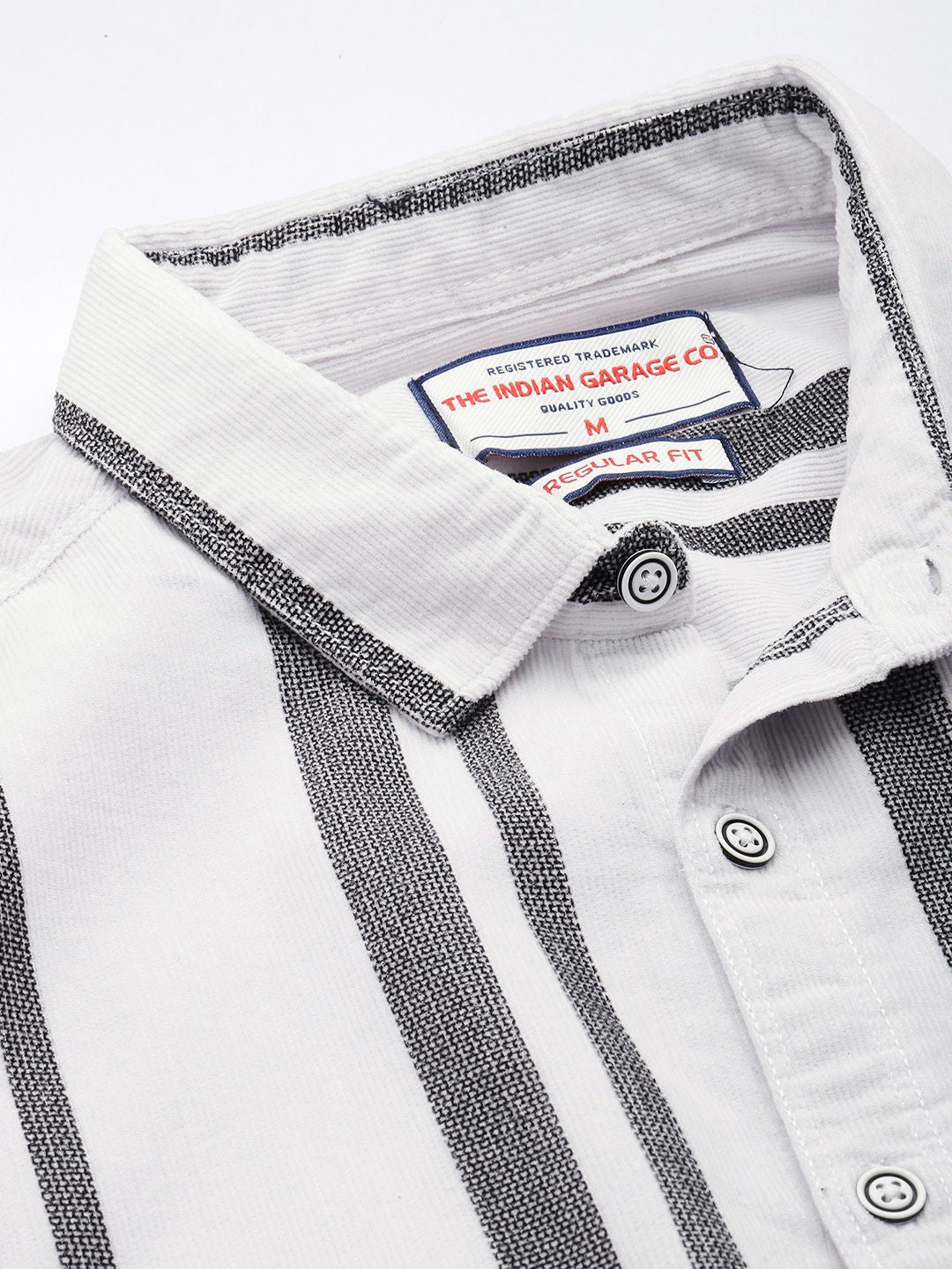 Men's White Regular Fit Printed Casual Overshirt