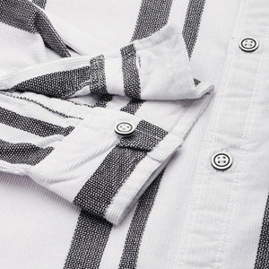 Men's White Regular Fit Printed Casual Overshirt