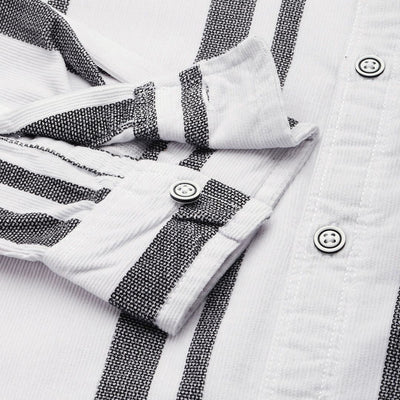 Men's White Regular Fit Printed Casual Overshirt