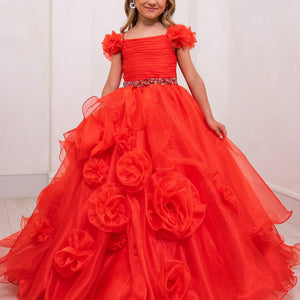 Girl's Organza Off Shoulder Gown by Rachel Allan 10240