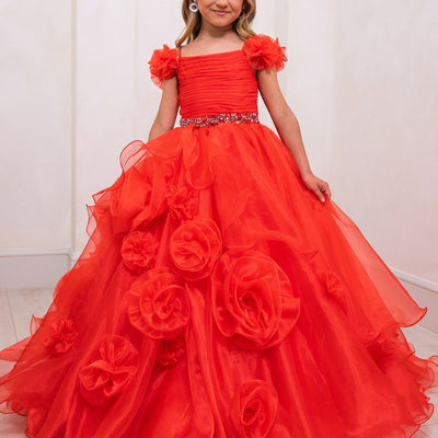 Girl's Organza Off Shoulder Gown by Rachel Allan 10240