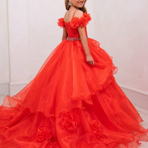 Girl's Organza Off Shoulder Gown by Rachel Allan 10240