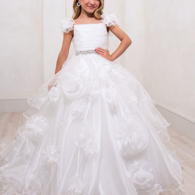 Girl's Organza Off Shoulder Gown by Rachel Allan 10240