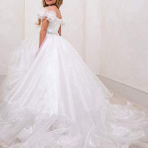 Girl's Organza Off Shoulder Gown by Rachel Allan 10240