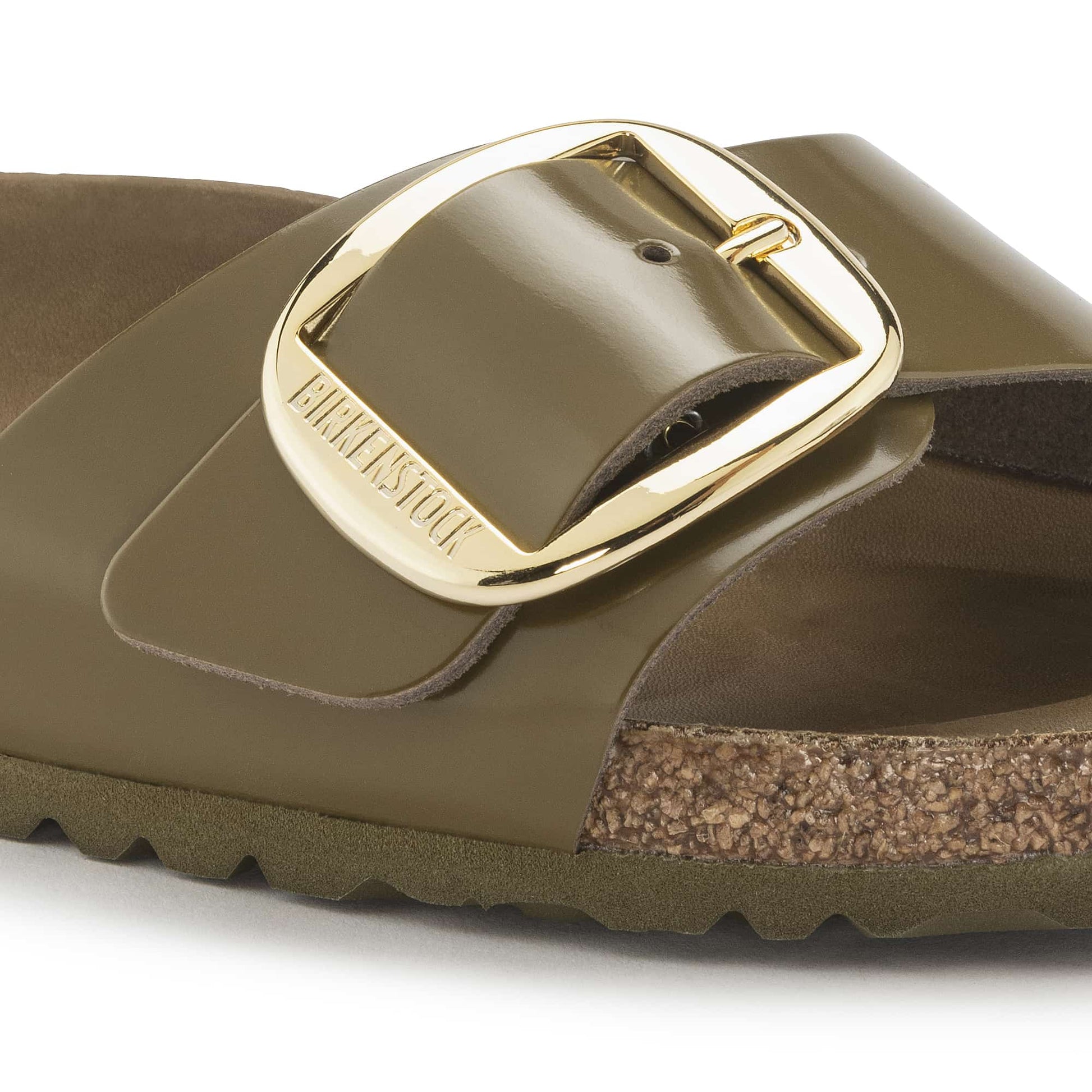 Madrid Big Buckle Natural Leather Patent