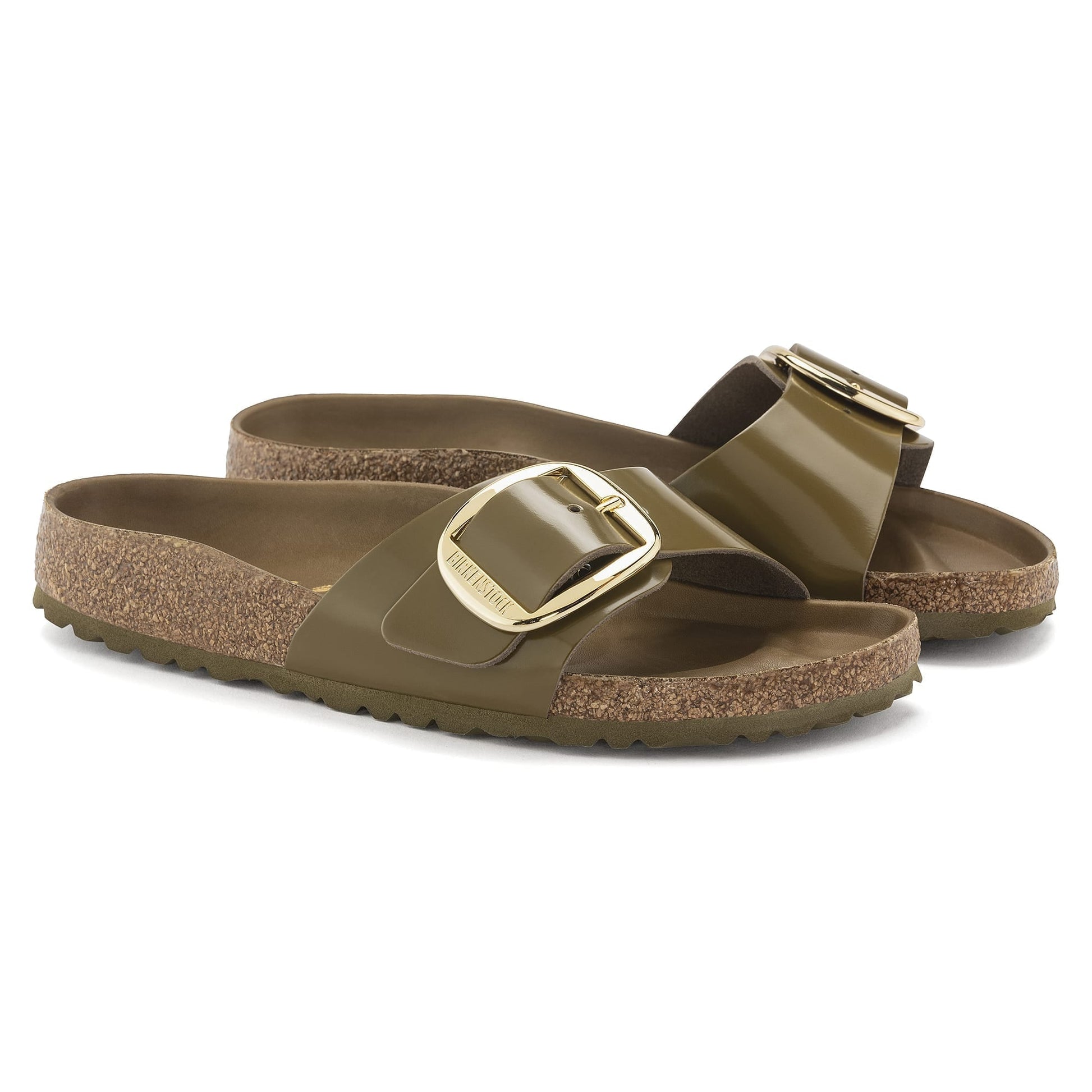 Madrid Big Buckle Natural Leather Patent