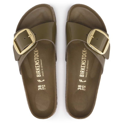 Madrid Big Buckle Natural Leather Patent
