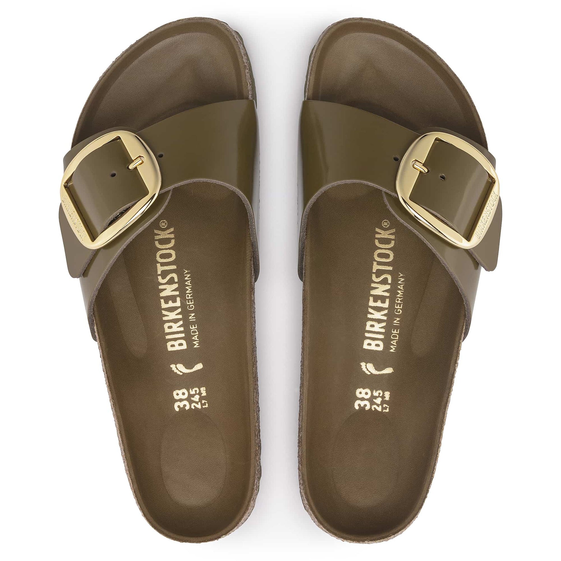 Madrid Big Buckle Natural Leather Patent