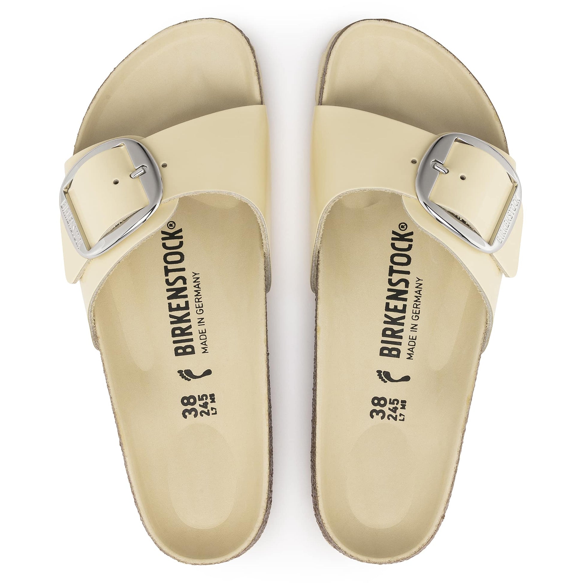 Madrid Big Buckle Natural Leather Patent