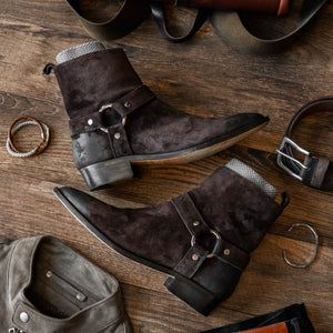 [S] Harness | Dark Brown Suede
