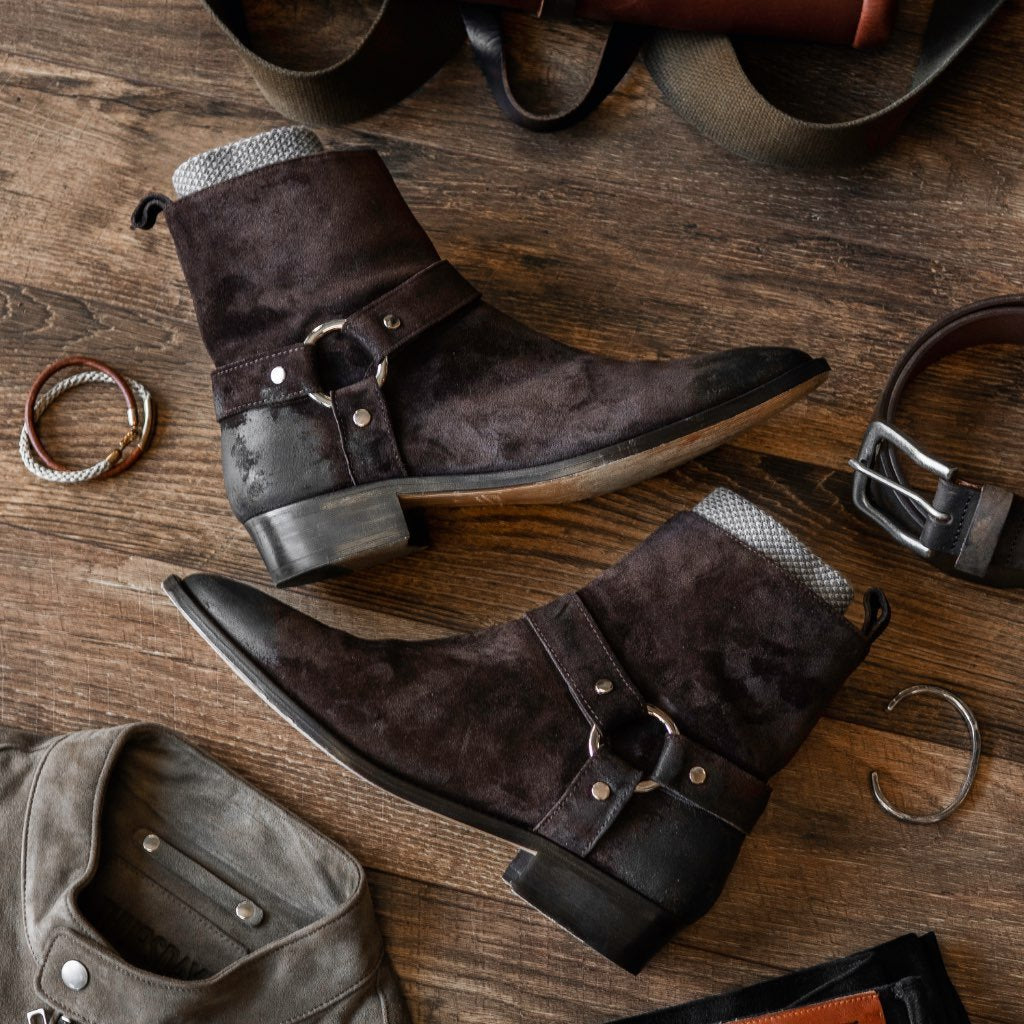 [S] Harness | Dark Brown Suede