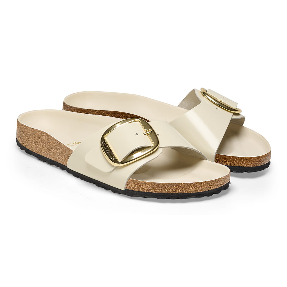 Madrid Big Buckle Natural Leather Patent