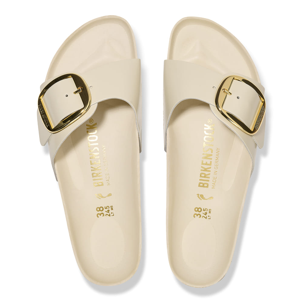 Madrid Big Buckle Natural Leather Patent