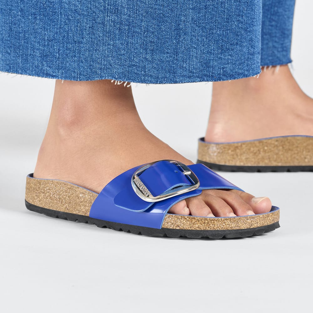 Madrid Big Buckle Natural Leather Patent