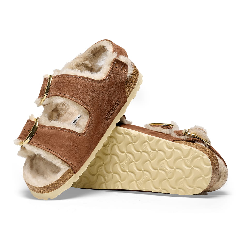 Milano Big Buckle Shearling Oiled Leather