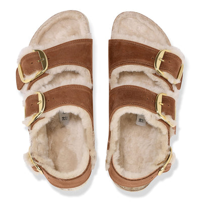 Milano Big Buckle Shearling Oiled Leather