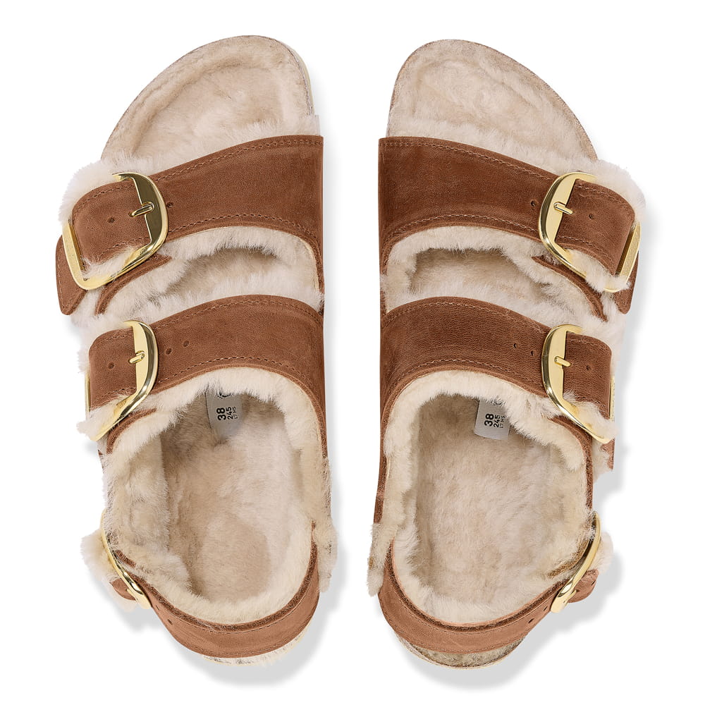 Milano Big Buckle Shearling Oiled Leather