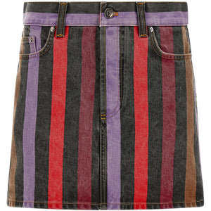 Versace Striped Denim Skirt